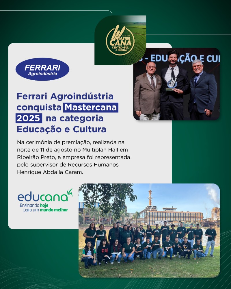 Ferrari Agroindústria conquista Prêmio Mastercana Social 2025